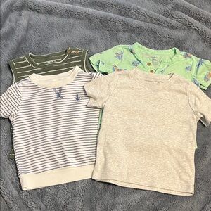 Carter's Kids Short Sleeve Tees - Stripes, Green, Gray